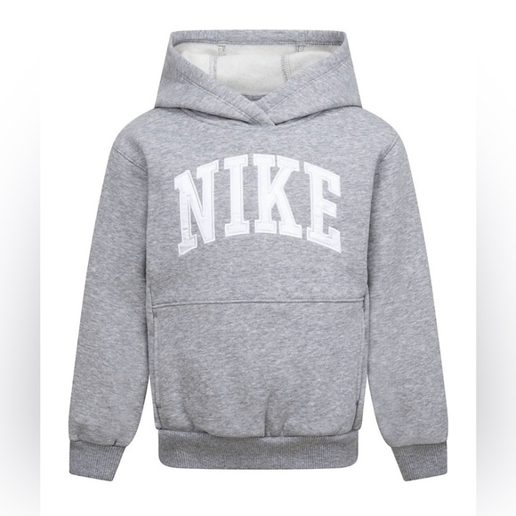 Nike Gray Apparel Hoodie Sweatshirt Kids Youth 6-7 Years Old Kangaroo Pocket - Picture 2 of 5